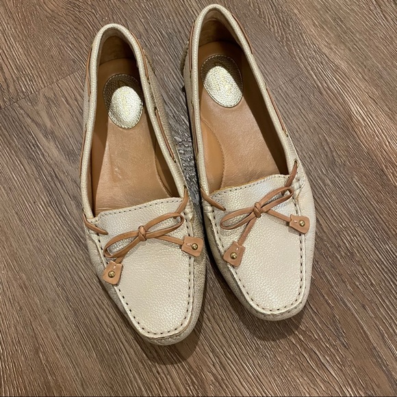 clarks gold loafers